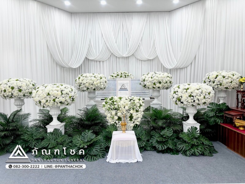 ดอกไม้งานศพนนทบุรีรับจัดงานศพ ครบวงจร